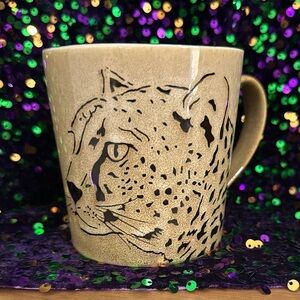 Wildcat safari cheetah coffee mug. 16oz.
